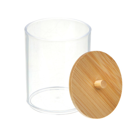 ЮНИLOOK Органайзер косметический с бамбуковой крышкой, 8,5x7см, PS, бамбук, ВЗ24-24