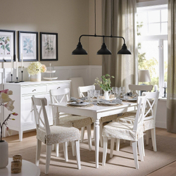 IKEA DVÄRGDUNÖRT  (ИКЕА ДВÄРГДУНÖРТ)  -  Подушка для стула, бежевый/белый, 42/35x42x4 см