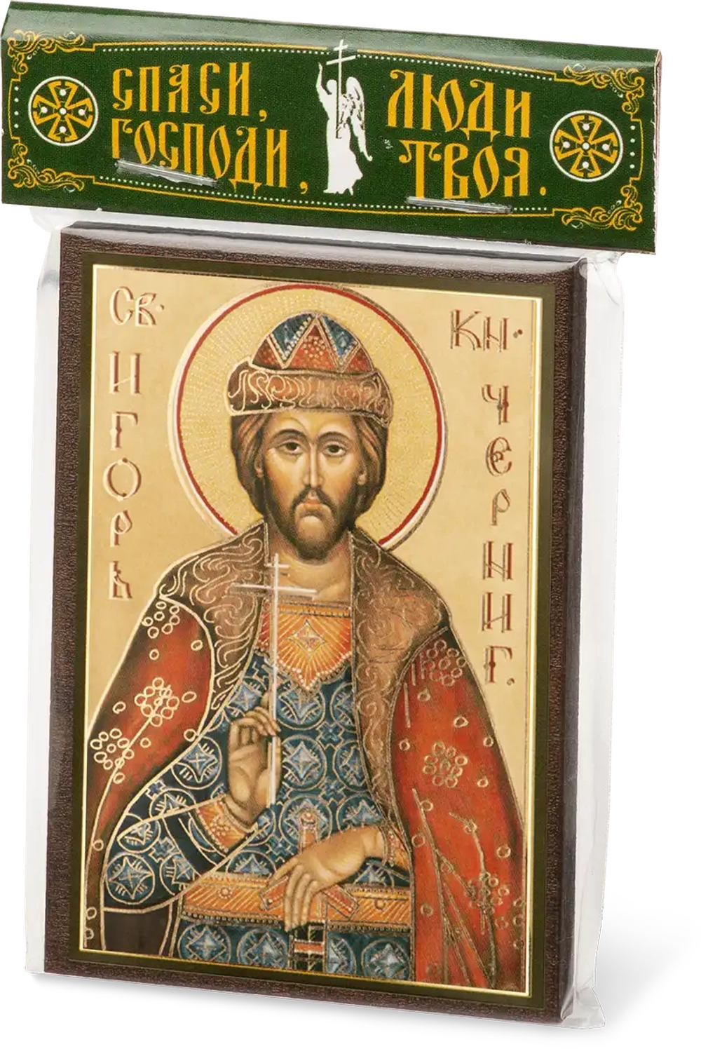 Икона "Игорь Черниговский" 6х9 на МДФ-6