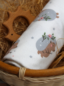 Пеленка Лесной ёжик фланель 90*130 RinaAmari