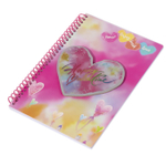 Блокнот в футляре 17,0 см * 22,0 см, гребень, Alingar, мел.картон, аппликация, замочек, 60 л., линия, "Сердечки", розовый