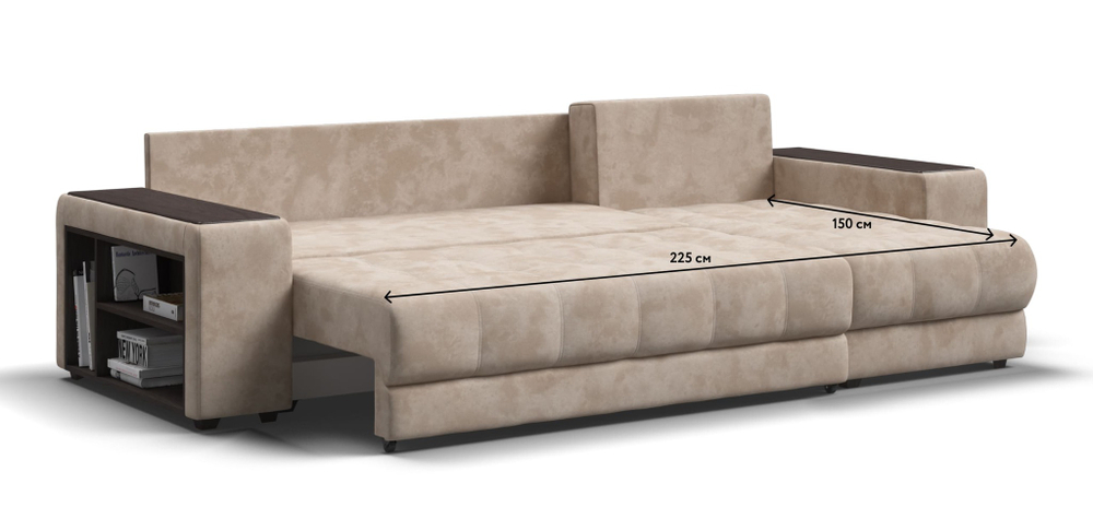 Угловой диван BOSS 3.0 XL велюр Alkantara пепел