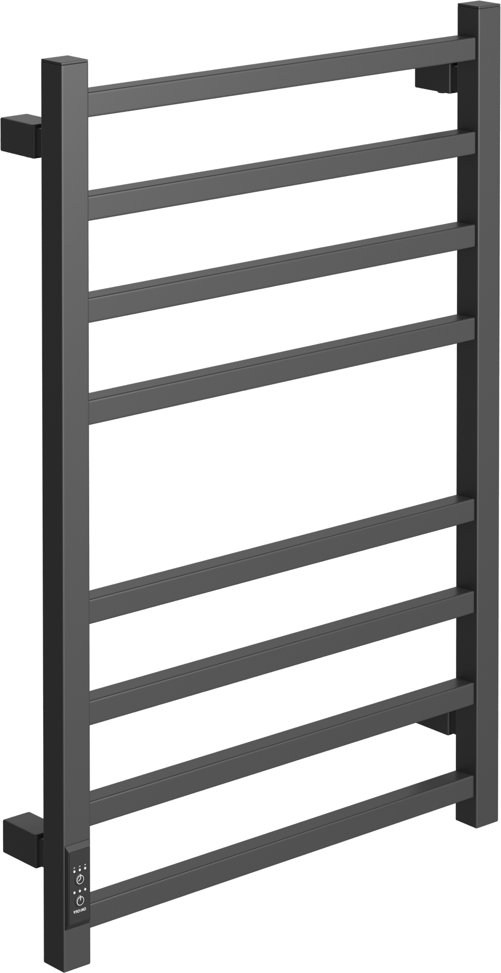 Полотенцесушитель электрический EWRIKA Пенелопа L2 80x55 см, подключение справа, слева, скрытое подключение справа, графит, лесенка, из стали