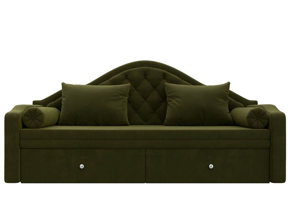 Диван детский прямой Сойер, Зеленый, Микровельвет, 100569