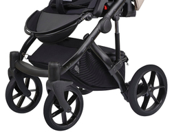 Детская коляска Bexa Ideal Eco 3 в 1 с автокреслом Avionaut Cosmo IE02 черный+св.бежевая кожа