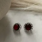 Серьги винтажные II с вишневым янтарем