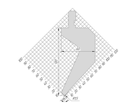 Пуансон AP 1322 85° H120 R1,5