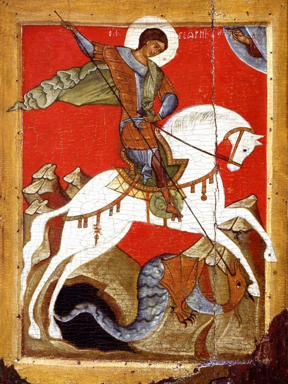 Икона под старину А5. Дерево, холст (святые мужи)