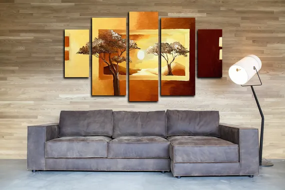 Модульная картина"Рассвет в саванне"