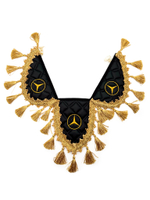 Вымпел тройной Mercedes (экокожа, черный с золотыми кисточками)