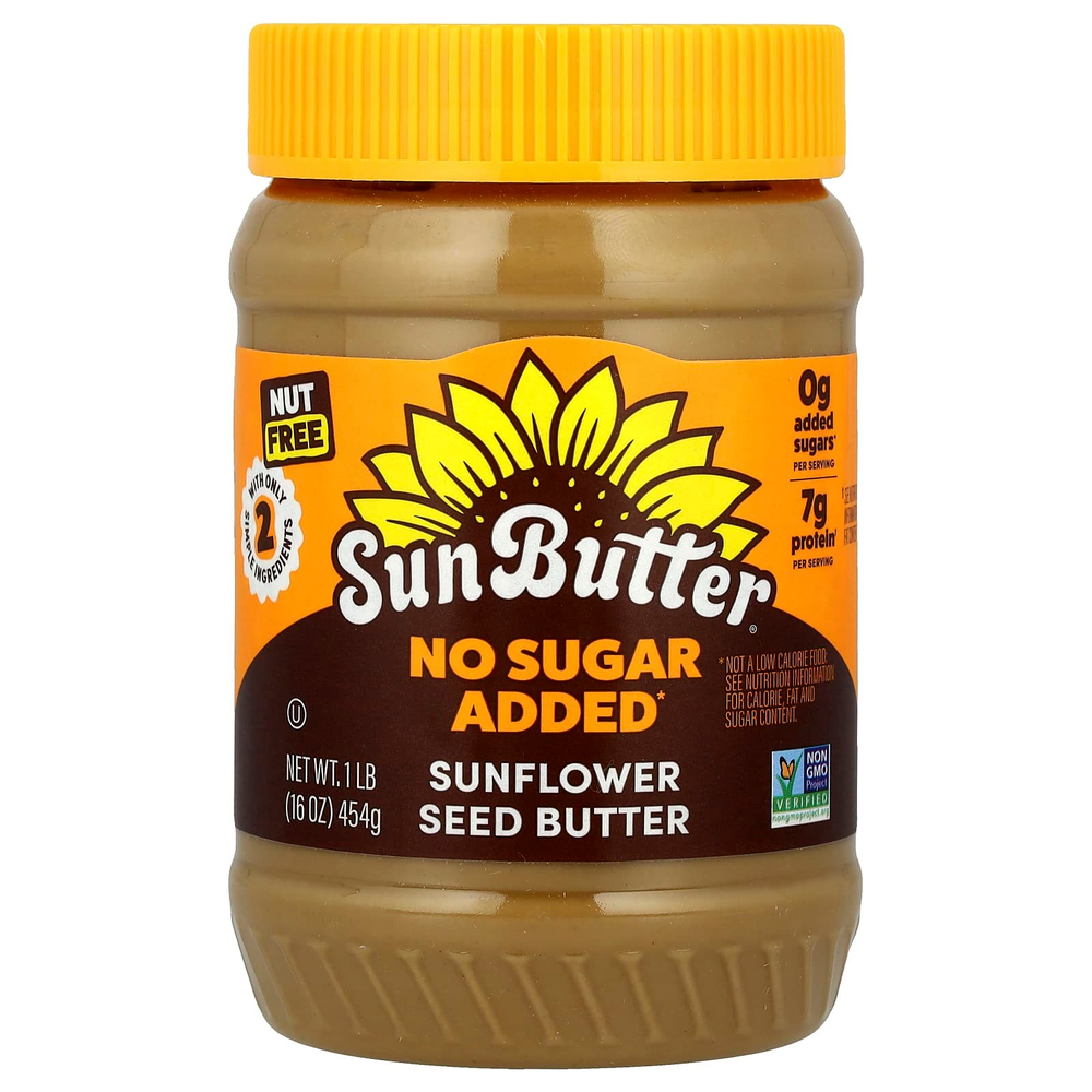 SunButter, Подсолнечное масло, без сахара, 454 г (16 унций)