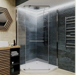 Душевой уголок CeruttiSpa Chika 100x100 CHIKA ZP101T стекло прозрачное/профиль хром
