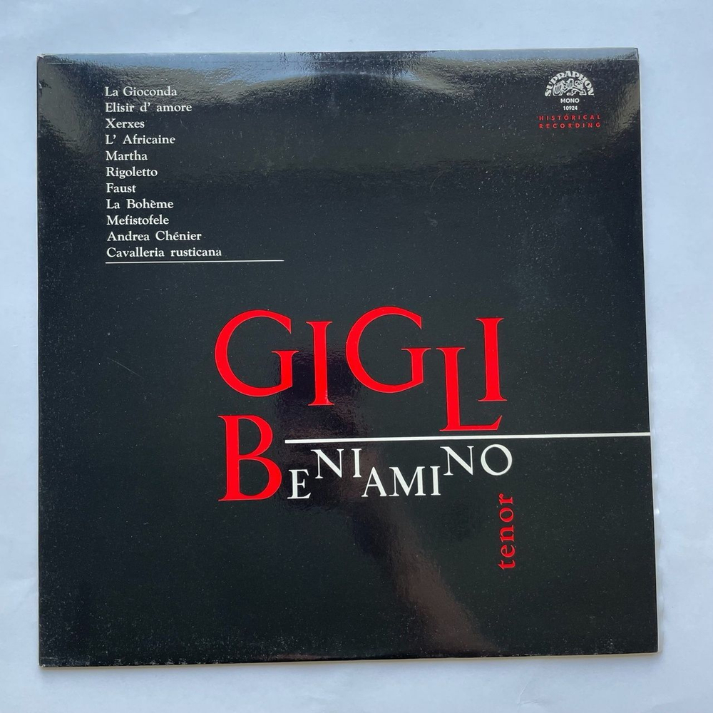 Винтажная виниловая пластинка LP Джильи, Беньямино Beniamino Gigli Recital (Чехословакия 1984)