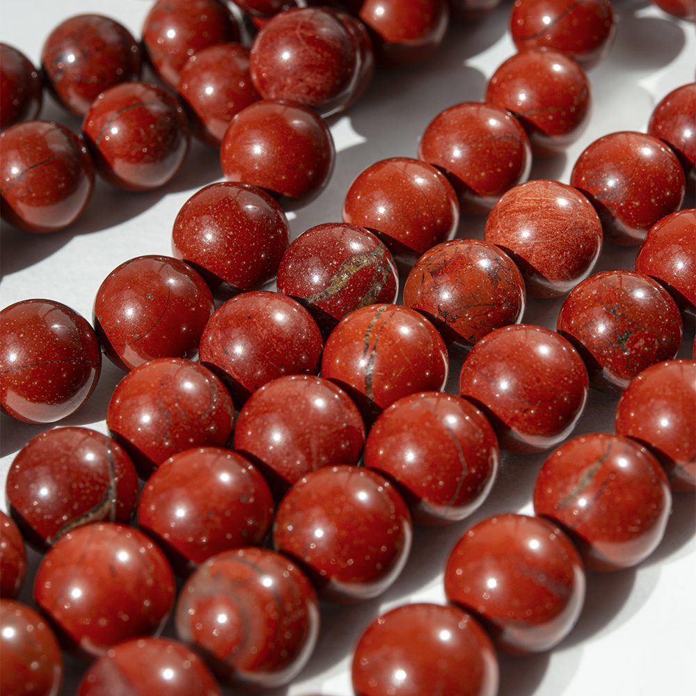 Яшма красная натуральная, 12мм, шар