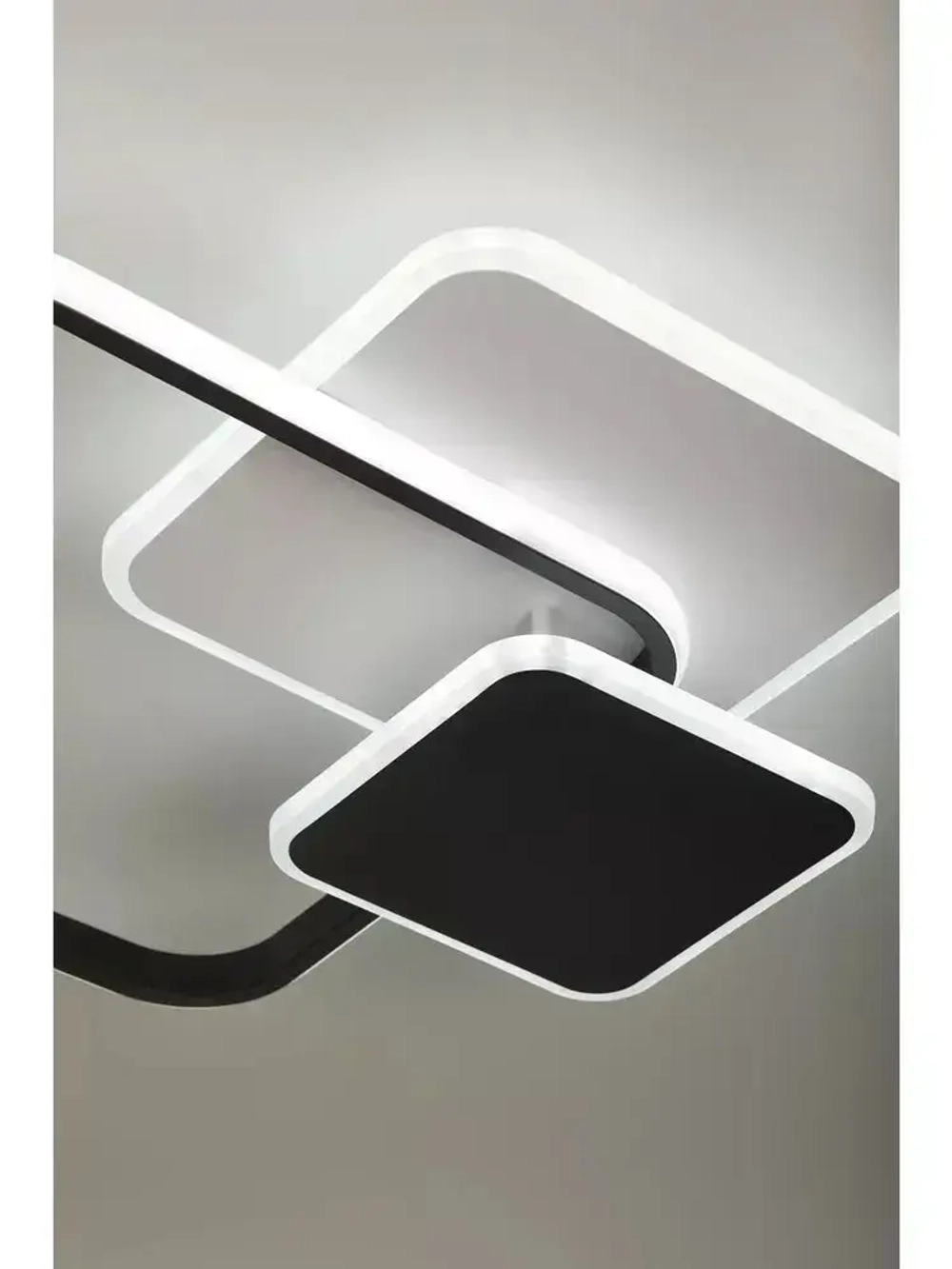 Люстра потолочная светодиодная с пультом ДУ Rivoli черно-белая 90 Вт 3000К - 6000К, светильник на кухню, в детскую, в спальню