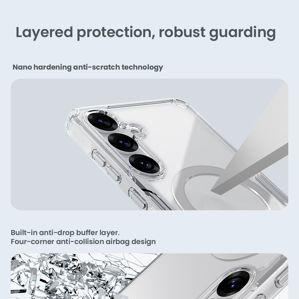 Чехол усиленный от Nillkin с поддержкой зарядки MagSafe для Samsung Galaxy S25, серия Nature TPU Pro Magnetic