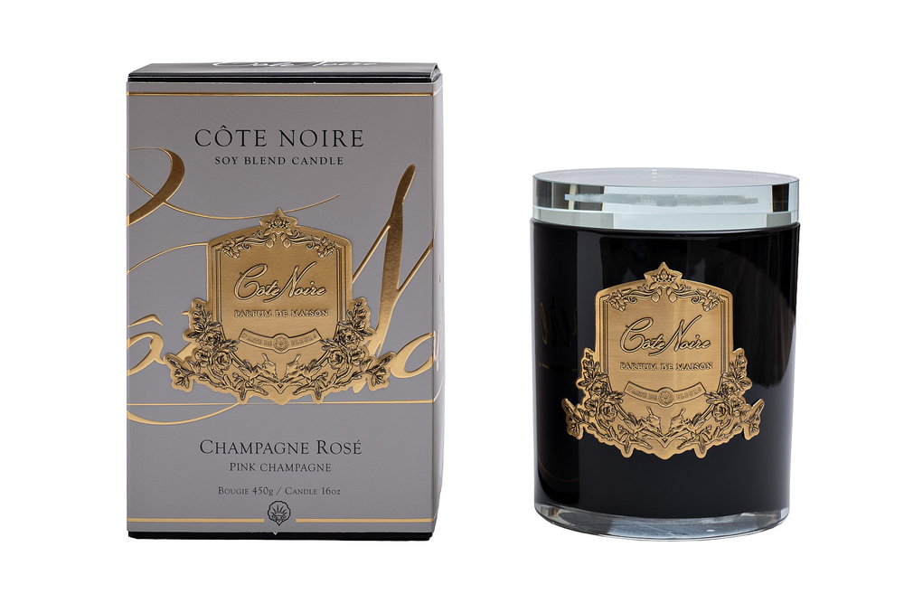Свеча ароматическая 450г Cote Noire Pink Champagne в стеклянном стакане