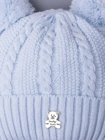 Шапка детская вязаная демисезонная на завязках
