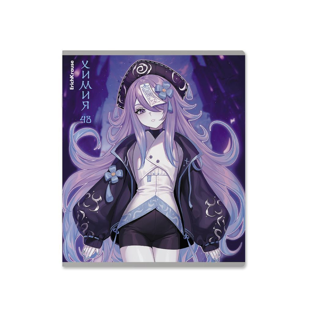 Тетрадь предметная Химия А5+ 48л. клетка на скобе "Manga" (ErichKrause)