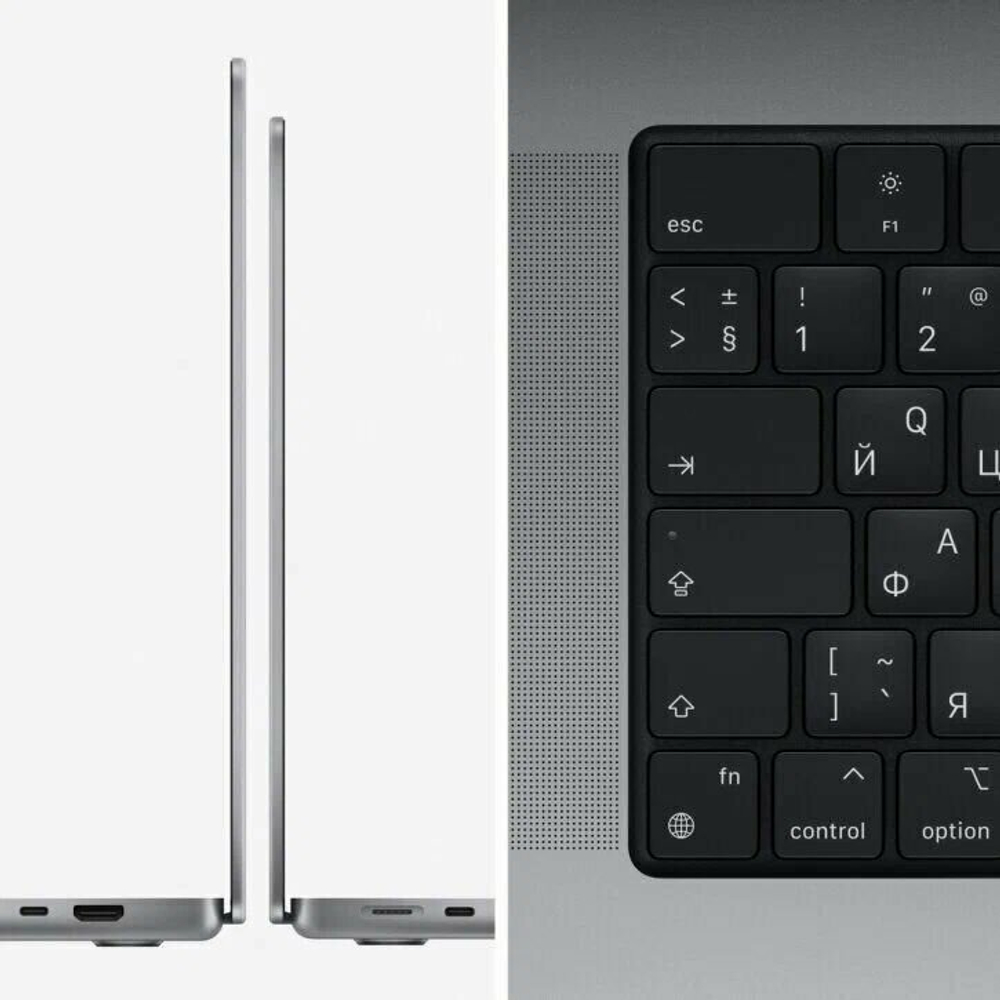 Ноутбук Apple MacBook Pro 16" M1 Pro (10C CPU, 16C GPU) / 16GB / 512GB SSD MacOS серый (MK183HN/A) Россия (РСТ)