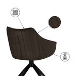 Стул на металлокаркасе Woodville Kansas brown, cream, black, ножки черные