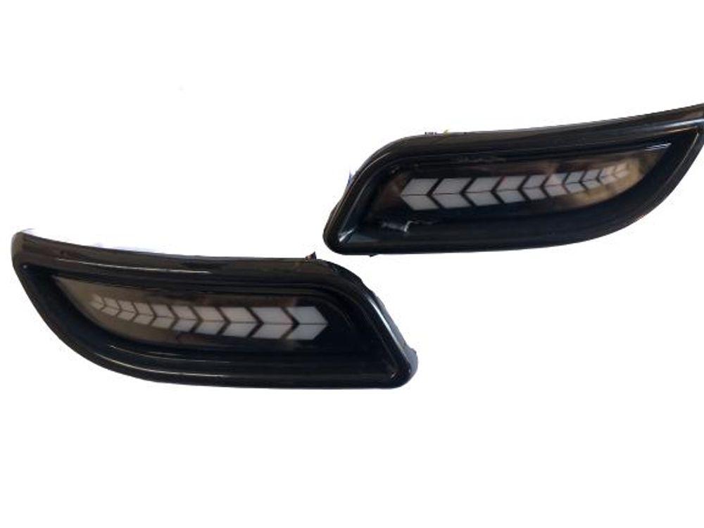 Катафот бампера Lada Priora 2 (LED) ZFT-394 PLASTIK WHITE ЧЕРНЫЙ