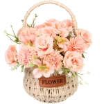 Цветочная композиция «Весенняя мелодия» 13*26см в корзинке персиковый цвет
