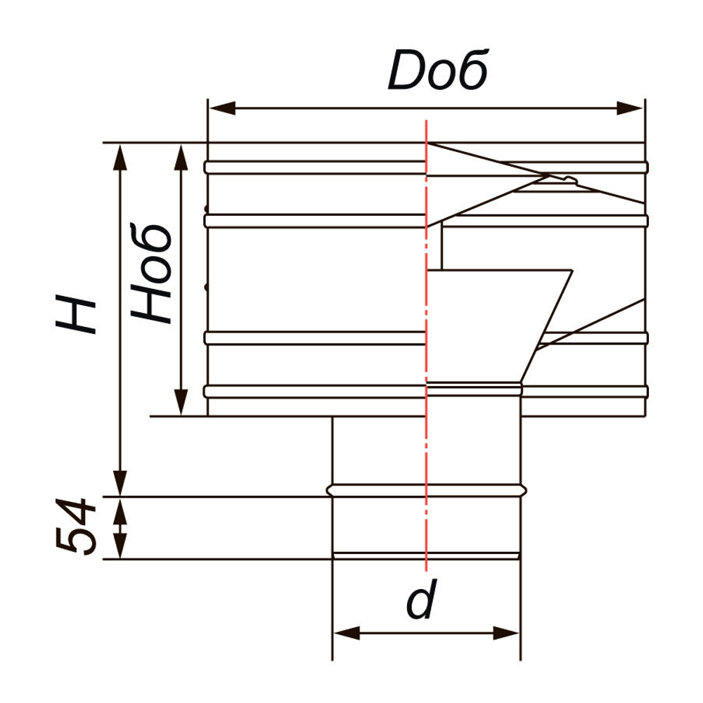 Дефлектор D200, AISI 321 (Вулкан)