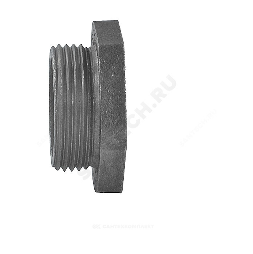 Заглушка (пробка) проходная 1 1/4"x1/2" правая резьба для чугунных радиаторов QLCX
