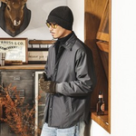 Легкая мужская куртка-пуховик с классическим воротником из белого утиного пуха 90%