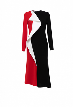 Платье-футляр из крепа с юбкой гаде 08-01-23 FW