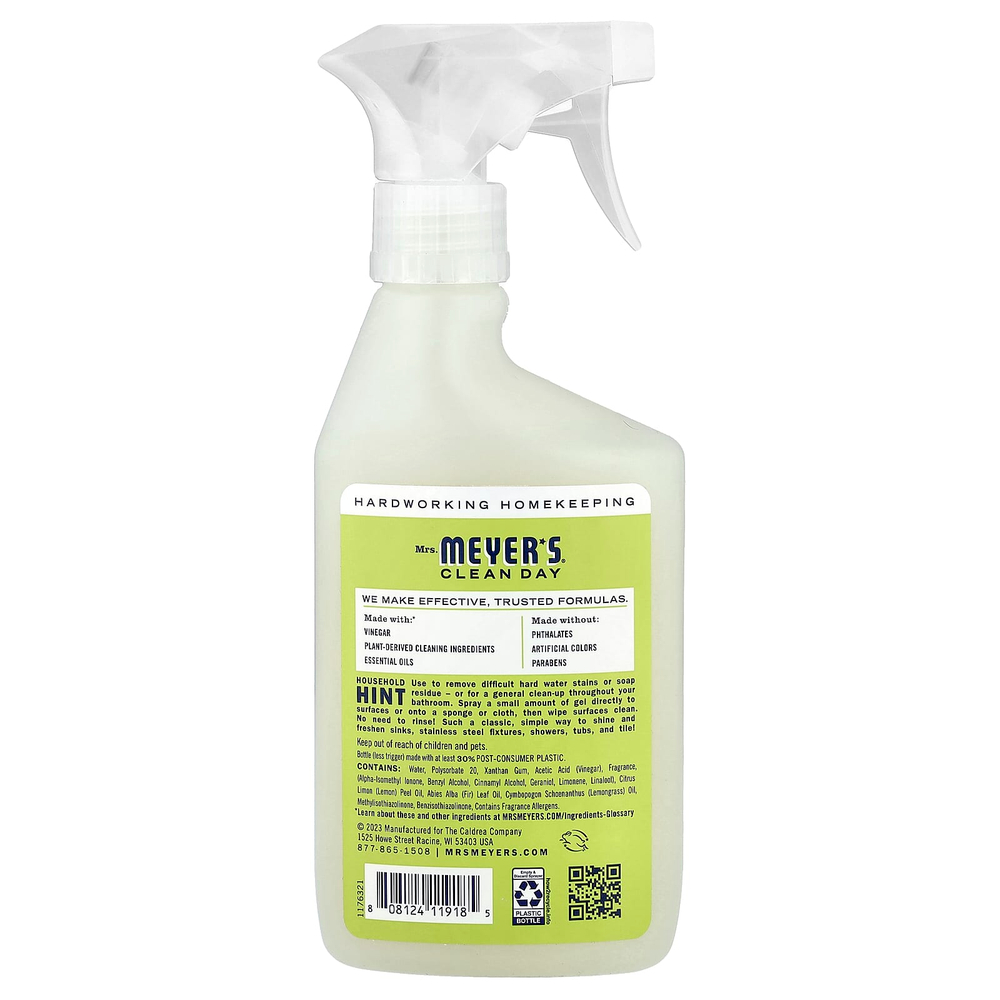 Mrs. Meyers Clean Day, Очищающий гель с уксусом, лимонная вербена, 473 мл (16 жидк. Унций)