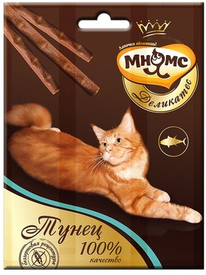 Лакомые палочки 9 см для кошек Мнямс Деликатес с тунцом