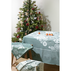 Скатерть 180x180 Tkano New Year Essential Ледяные узоры зеленая