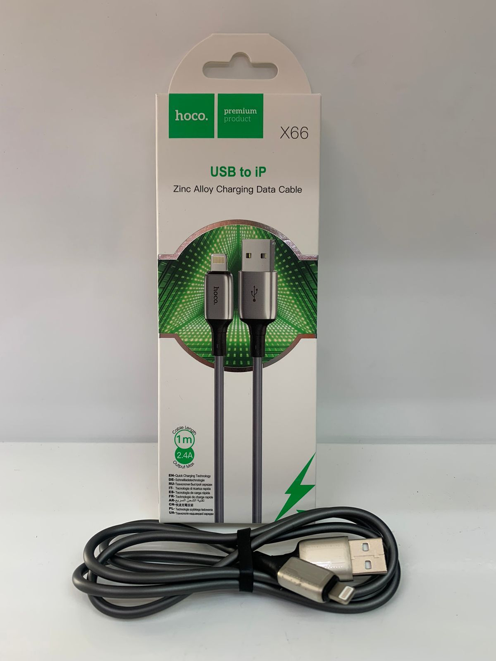 Кабель Lightning Hoco X66 (2.4A,1m) grey