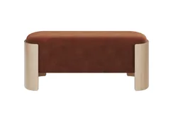 Банкетка Lagom 100 см (сиена FiberGuard, натуральный дуб)