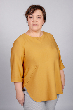Повседневная туника 1826оп, горчичный #97Г201826оп