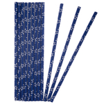 Трубочки бумажные для коктейлей «Серебряные звезды», синий/ серебро, металлик, 12 шт