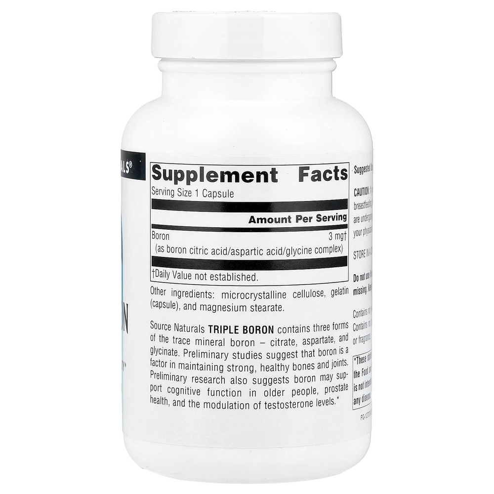 Source Naturals, Triple Boron, 3 мг, 200 капсул