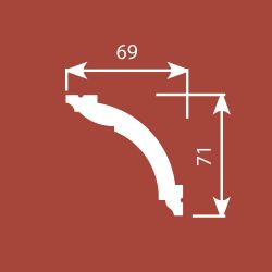 Карниз Ecopolymer, 69x71 мм