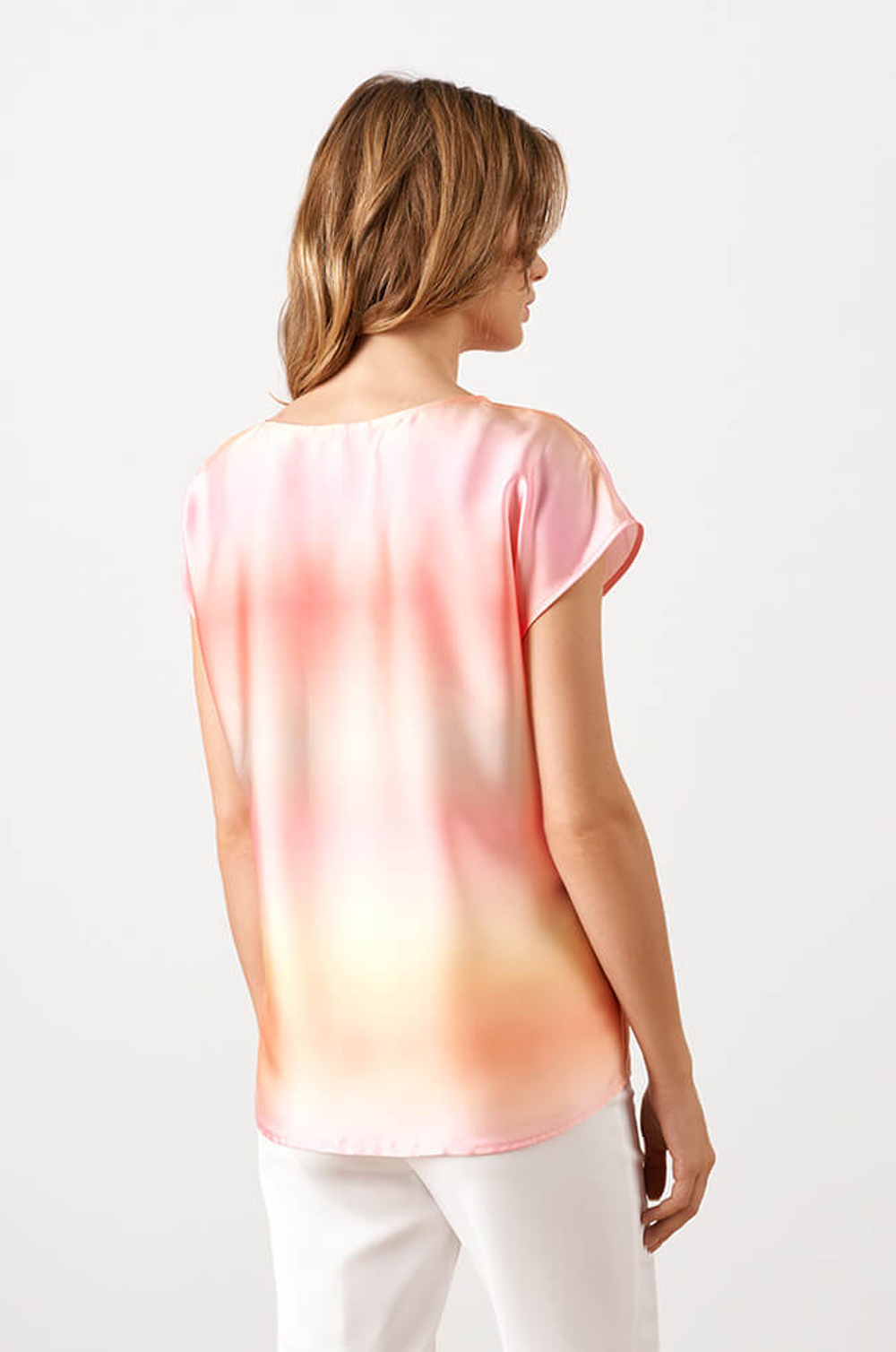 22993 Блузка женская (розовый мультиколор)