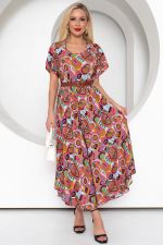 Платье Рада (розовый/принт) Р11-1166/2 Nikol