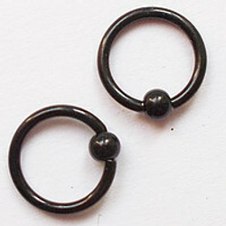 Кольцо сегментное, диаметр 8 мм с шариком 3 мм, толщина 1,2 мм. Сталь 316L, титановое покрытие. 1 шт
