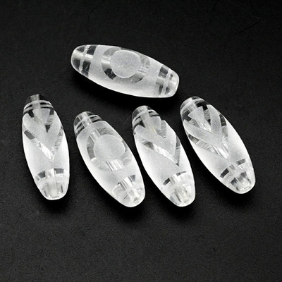 дзигх-г1г Бусина ДЗИ из горного хрусталя "Гора и один глаз" 30*10мм, шт