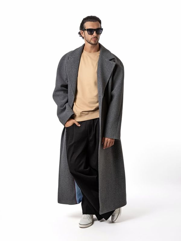 Пальто двубортное графит - фото 4