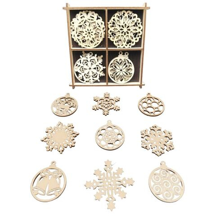 Набор для раскрашивания Шары и снежинки - ёлочные игрушки, 20 деталей