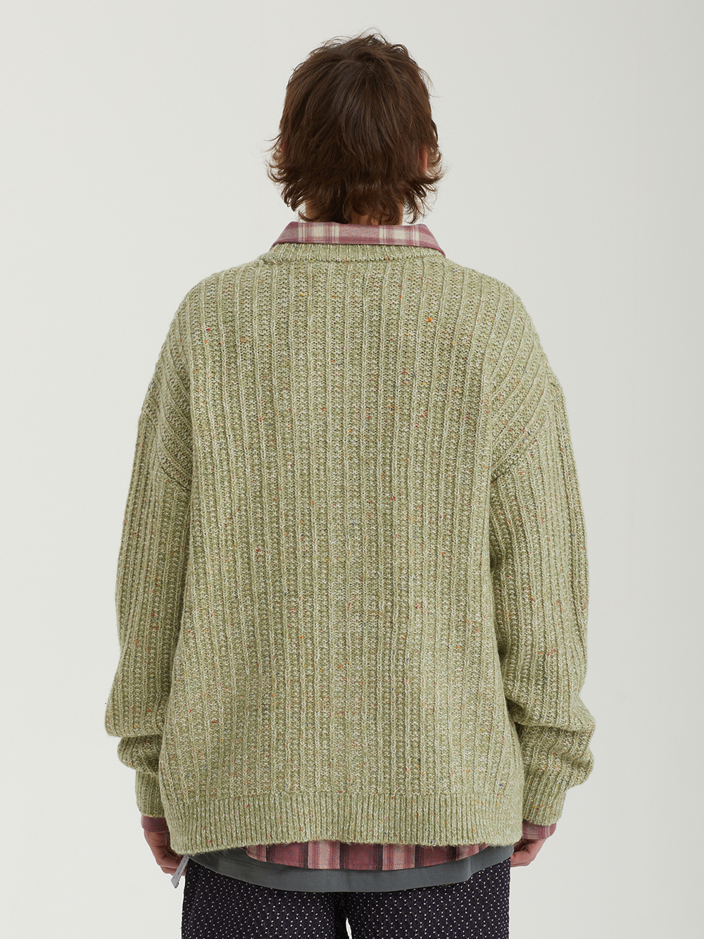 Мужской Кардиган Speckle Yarn Knit