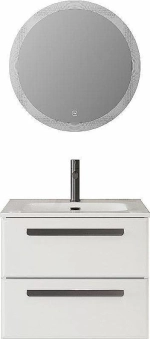 Тумба с раковиной Cezares ECO-CER-N 60 ECO-CER-N-600-2C-SO-BL белая глянцевая