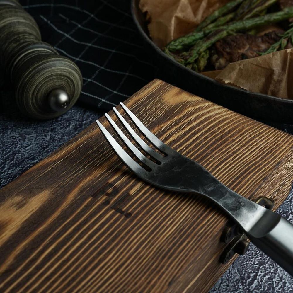 Набор для стейка нож+вилка "Vintage Garwin Premium" дерев. футляр Pakka Black P.L. Proff Cuisine