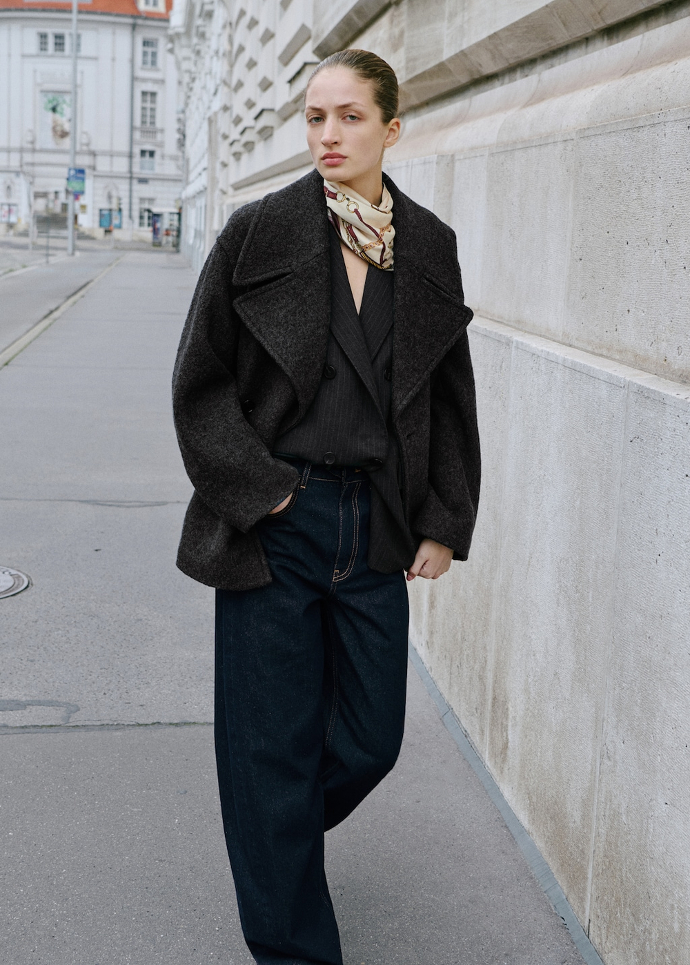 Джинсы barrel со средней посадкой rinse wash